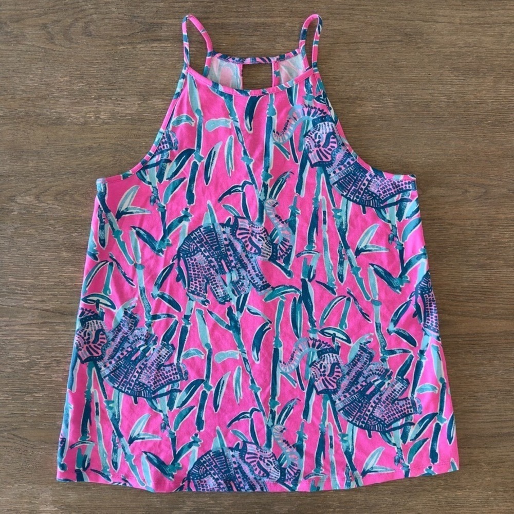 Lilly Pulitzer Ridge Top Mandevilla Pink Extra Lucky Tank Top-Resortwear-Sz XS
